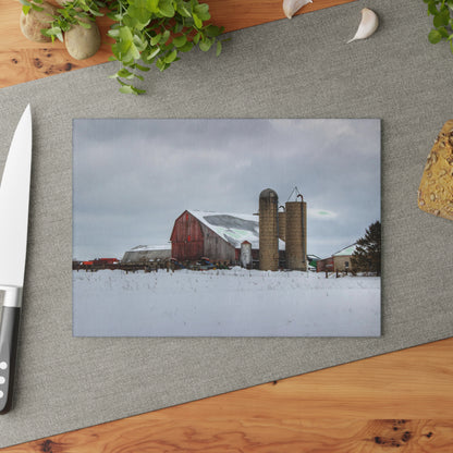 U R There Photography Five Lakes Farm II Rustic Farmhouse Tempered-Glass Cutting Board