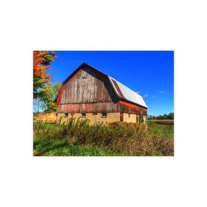 U R There Photography Byington Road Red II Rustic Farmhouse Decorative Ceramic Tile
