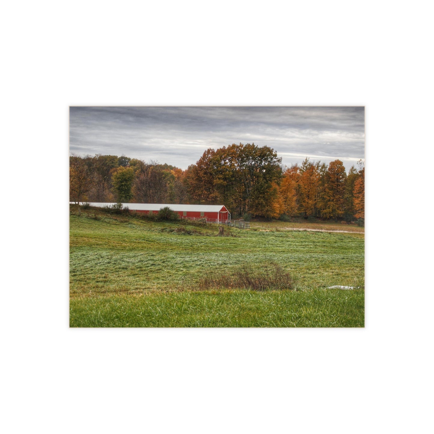U R There Photography Bronson Lake Hidden Red I Rustic Farmhouse Decorative Ceramic Tile 6" × 8" Glossy