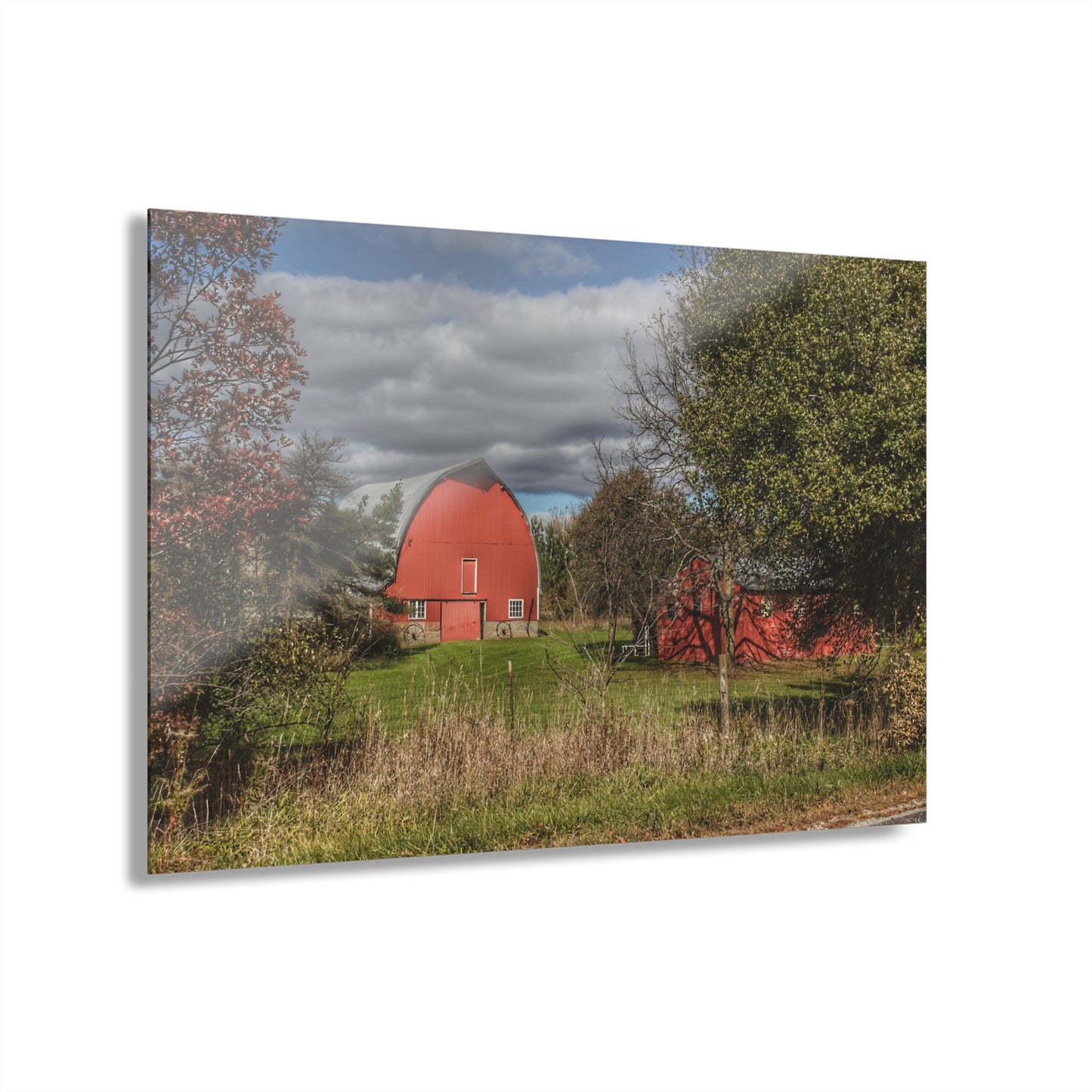 U R There Photography Genesee Road Red III Rustic Farmhouse Acrylic Wall Print