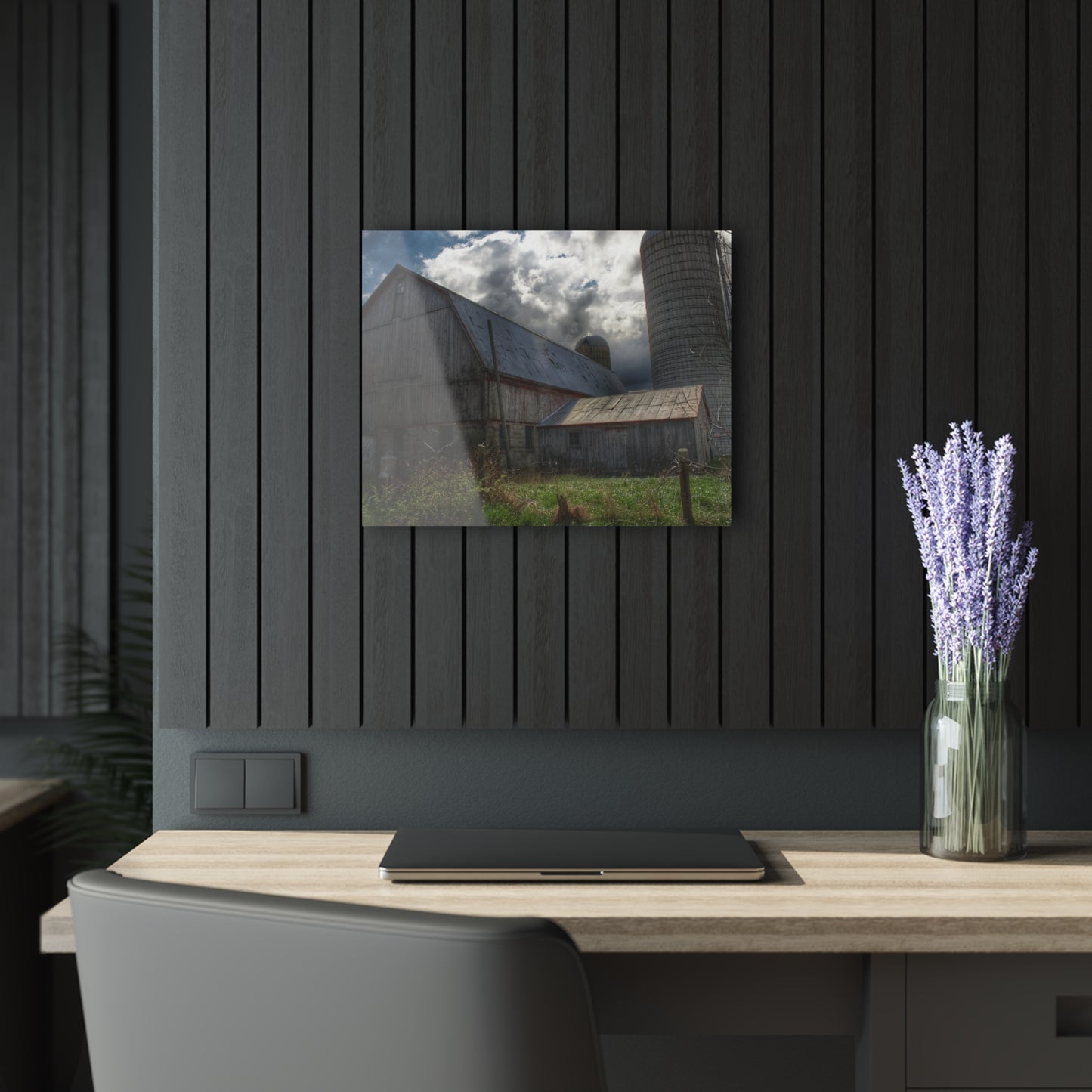 U R There Photography Sandusky Grey II Rustic Farmhouse Acrylic Wall Print