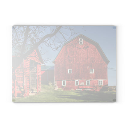 U R There Photography Gardner Road Red II Rustic Farmhouse Tempered-Glass Cutting Board