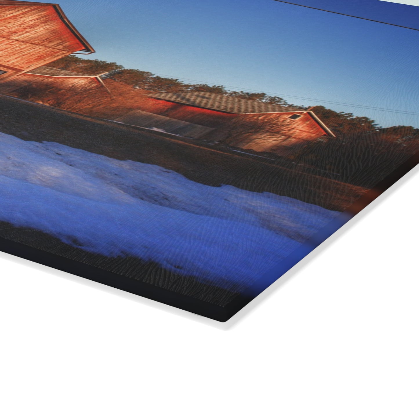 U R There Photography M-15 Reds in Winter Rustic Farmhouse Tempered-Glass Cutting Board