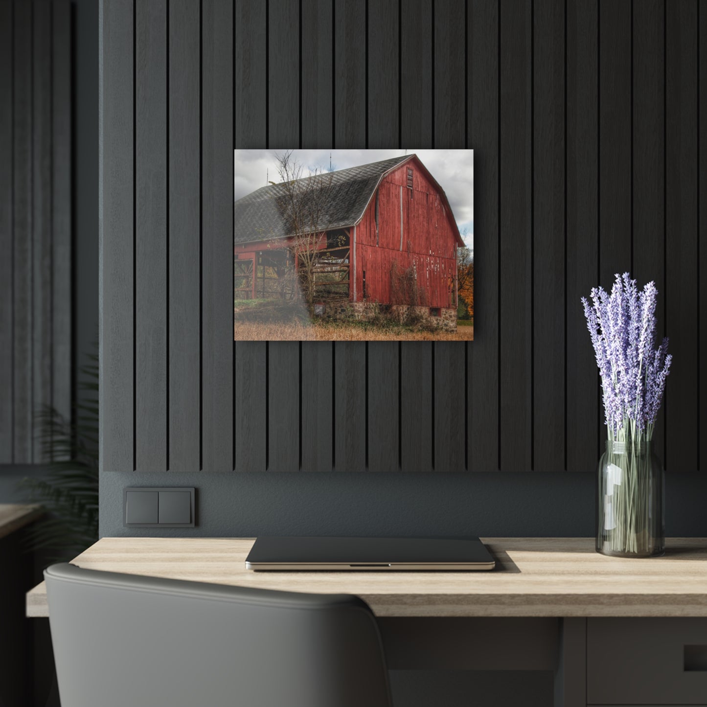 U R There Photography Laur Road Forgotten Red II Rustic Farmhouse Acrylic Wall Print