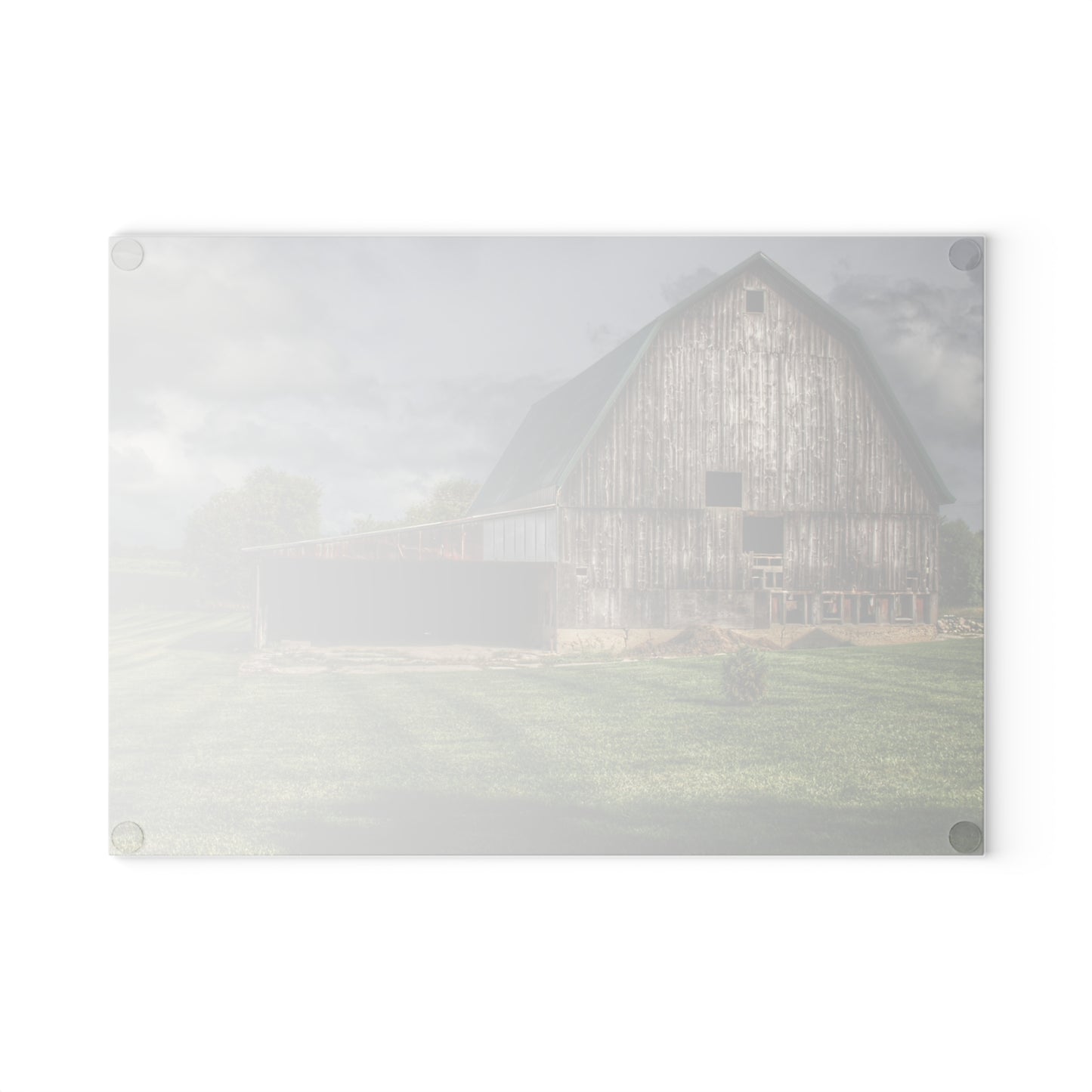 U R There Photography Bishop Grey II Rustic Farmhouse Tempered-Glass Cutting Board 11"x 15"