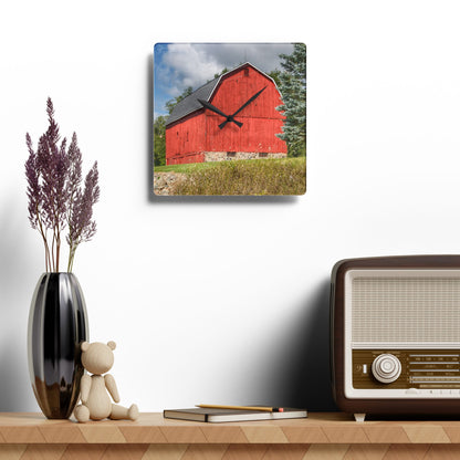 U R There Photography Oxford's Baldwin Red Rustic Farmhouse Acrylic Analog Wall Clock