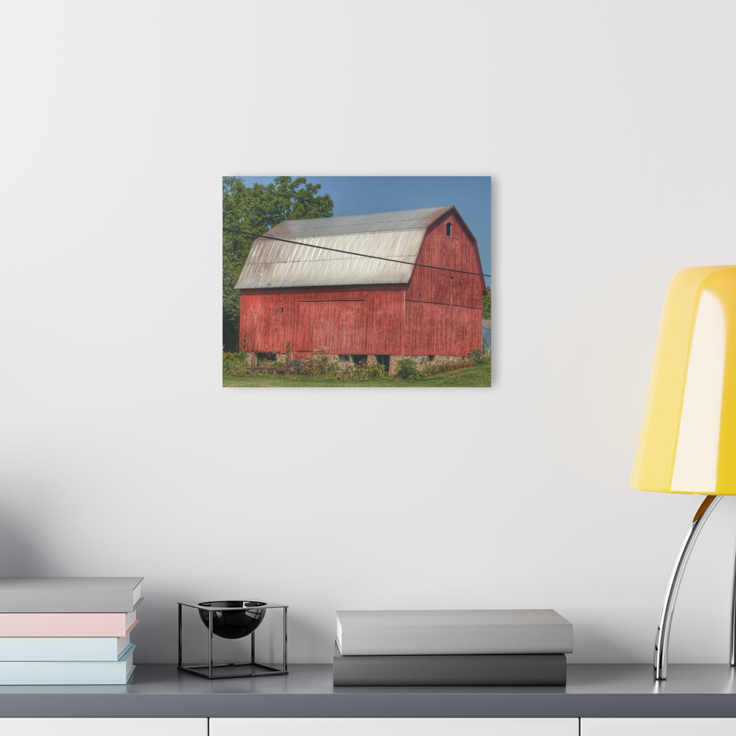 U R There Photography Belsay Road Red Rustic Farmhouse Acrylic Wall Print