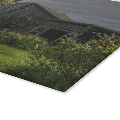 U R There Photography Barkley Road Greys I Rustic Farmhouse Tempered-Glass Cutting Board