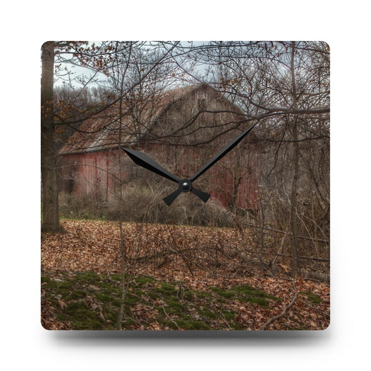 Mayville Hidden Barn II Rustic Farmhouse Acrylic Analog Wall Clock 10.75'' × 10.75'' (Square)