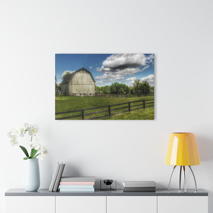 U R There Photography White Barn on a Sunny Day Rustic Farmhouse Acrylic Wall Print