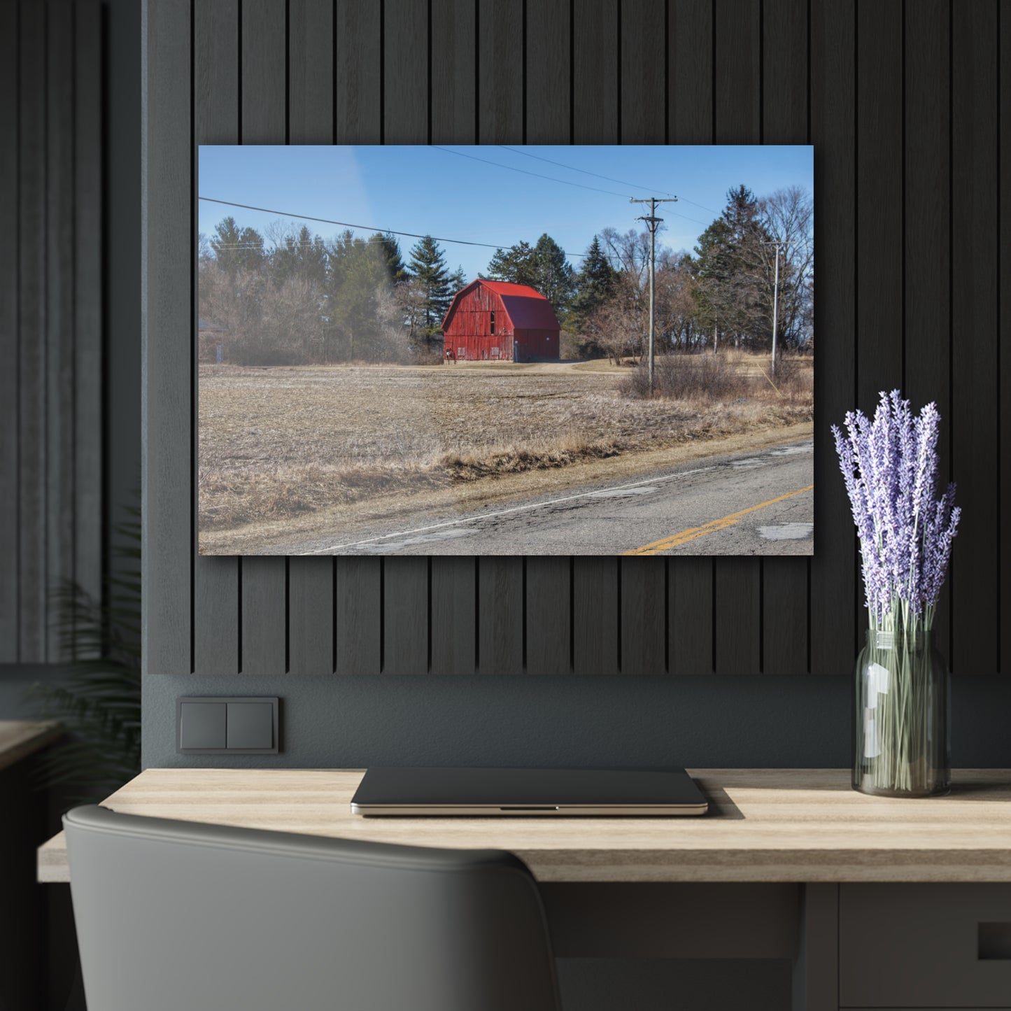 U R There Photography Maple Grove Little Red Rustic Farmhouse Acrylic Wall Print