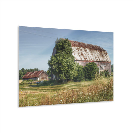 U R There Photography Barkley Road Red in Summer II Rustic Farmhouse Acrylic Wall Print