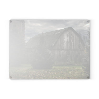 U R There Photography Pero Lake Road Grey I Rustic Farmhouse Tempered-Glass Cutting Board