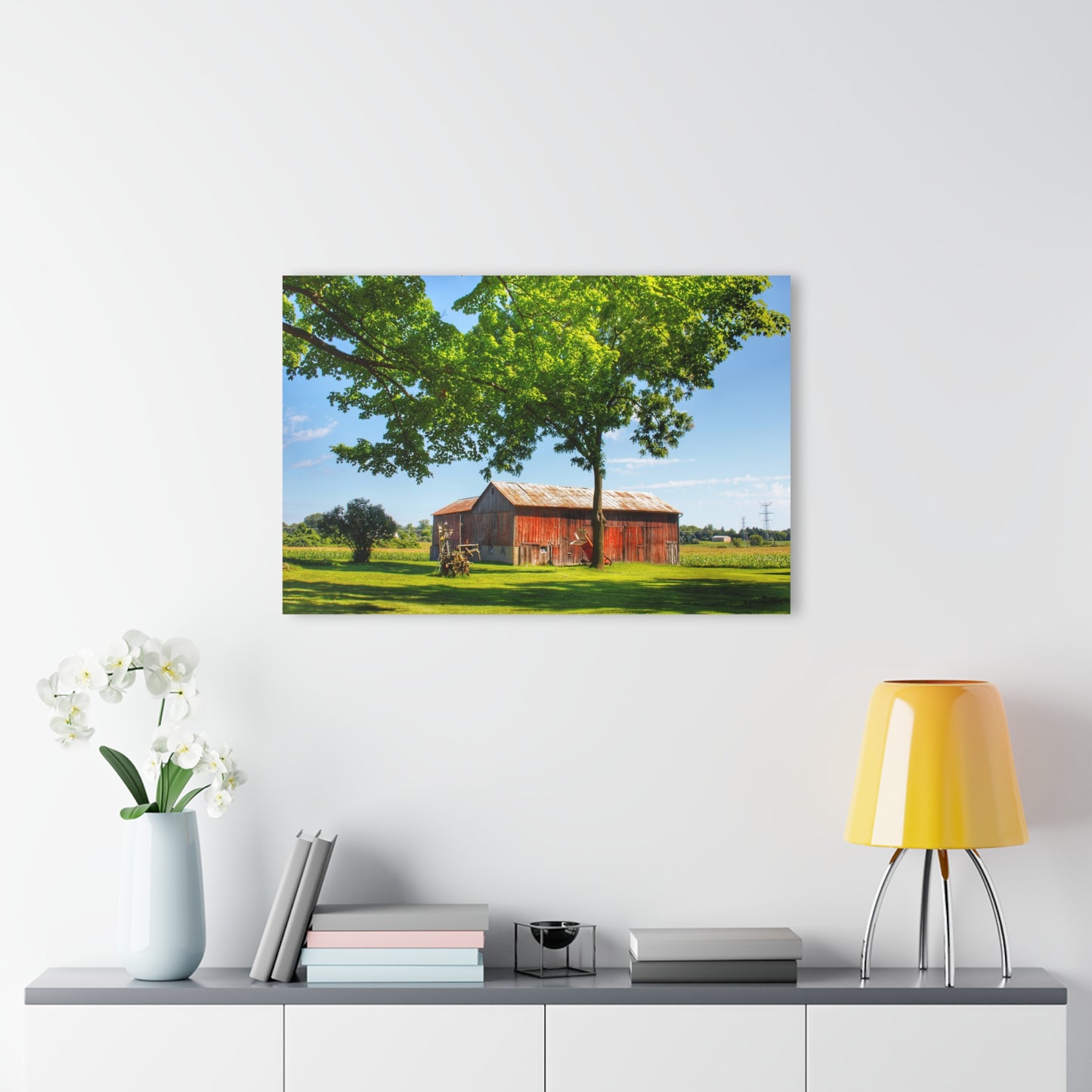 U R There Photography Hunters Creek Little Red Cow Barn Rustic Farmhouse Acrylic Wall Print