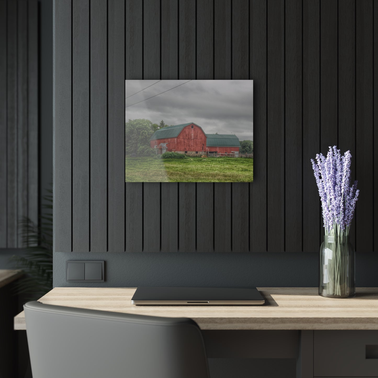 U R There Photography Clifford Road Red I Rustic Farmhouse Acrylic Wall Print