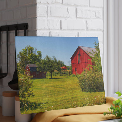 U R There Photography East Farrand Reds Rustic Farmhouse Tempered-Glass Cutting Board