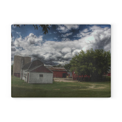 U R There Photography Five Lakes Farm I Rustic Farmhouse Tempered-Glass Cutting Board