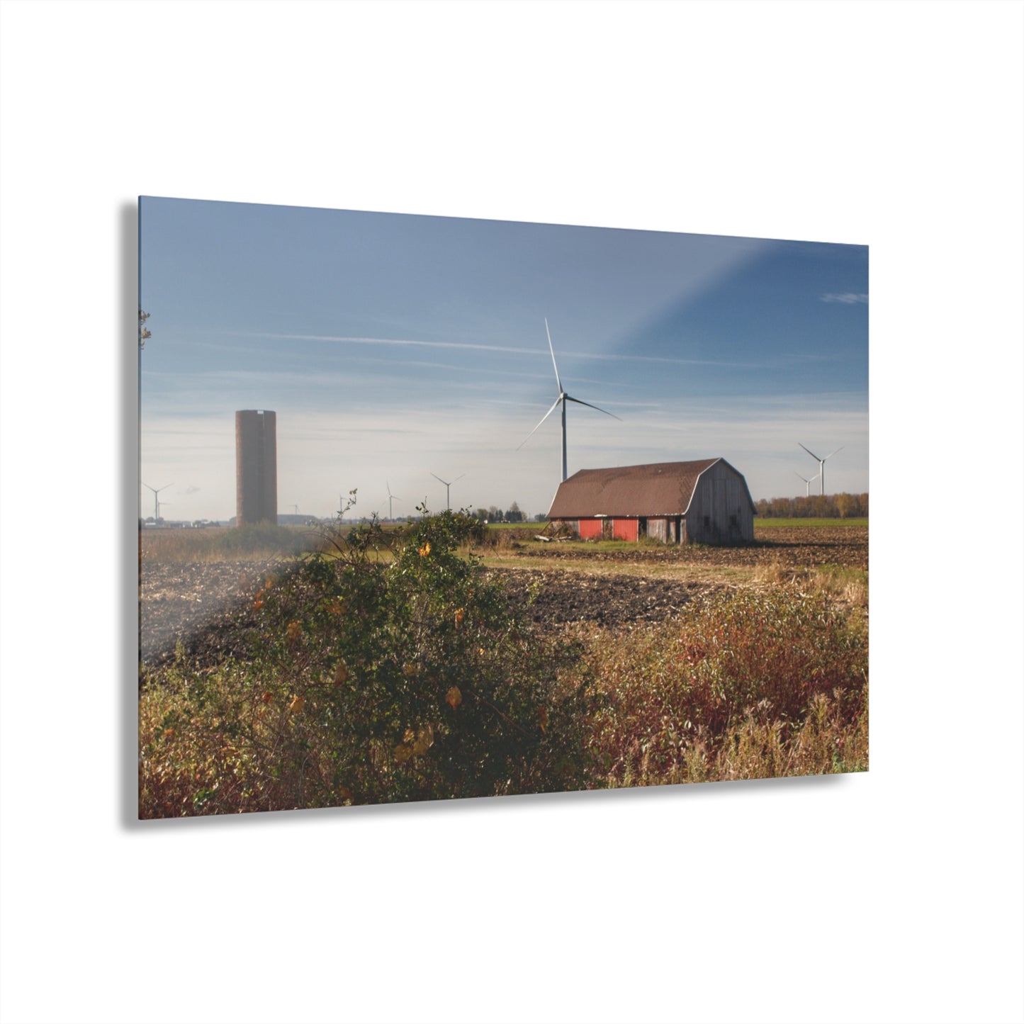 U R There Photography Darbee Red and Silo Rustic Farmhouse Acrylic Wall Print