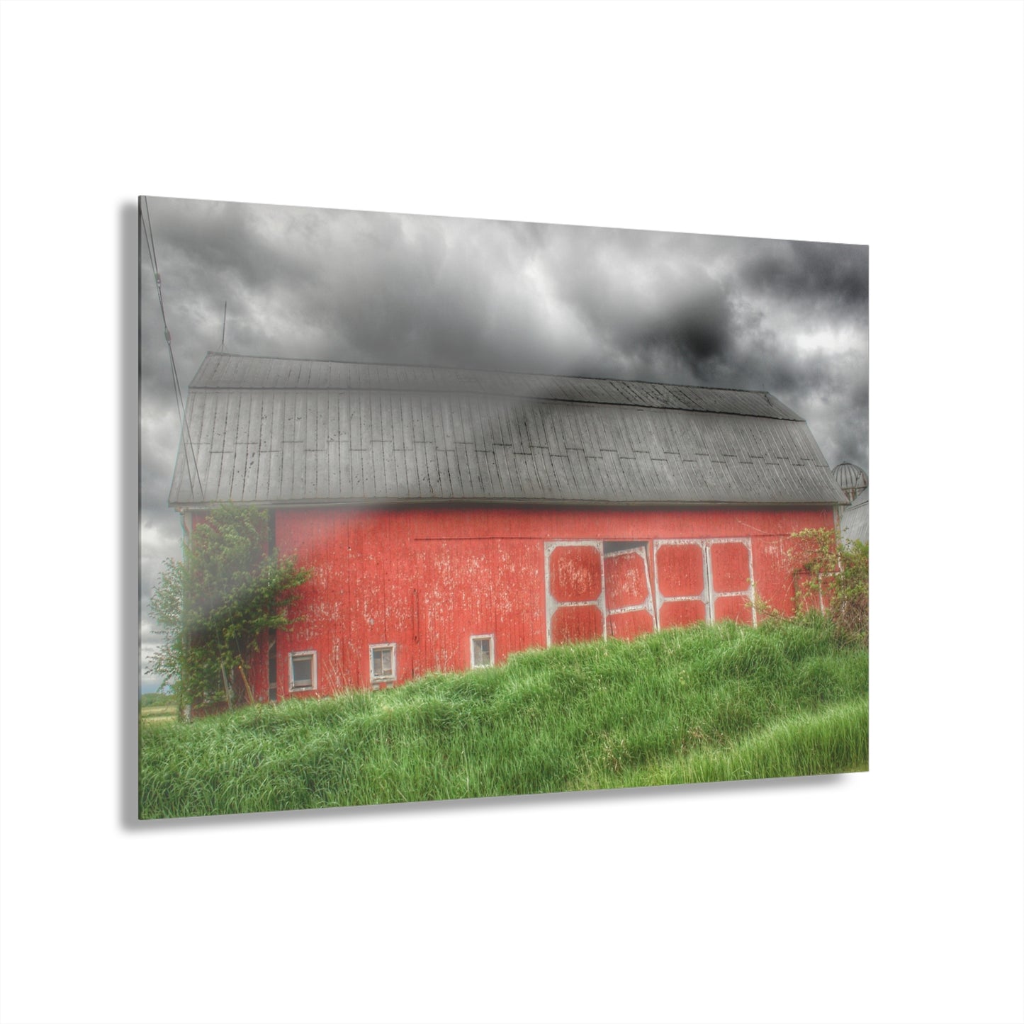 U R There Photography Square Road Red II Rustic Farmhouse Acrylic Wall Print