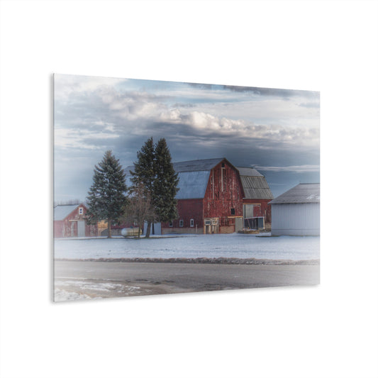 U R There Photography Glover Road Red Rustic Farmhouse Acrylic Wall Print