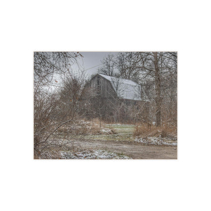 U R There Photography Bishop Road Winter Grey Rustic Farmhouse Decorative Ceramic Tile