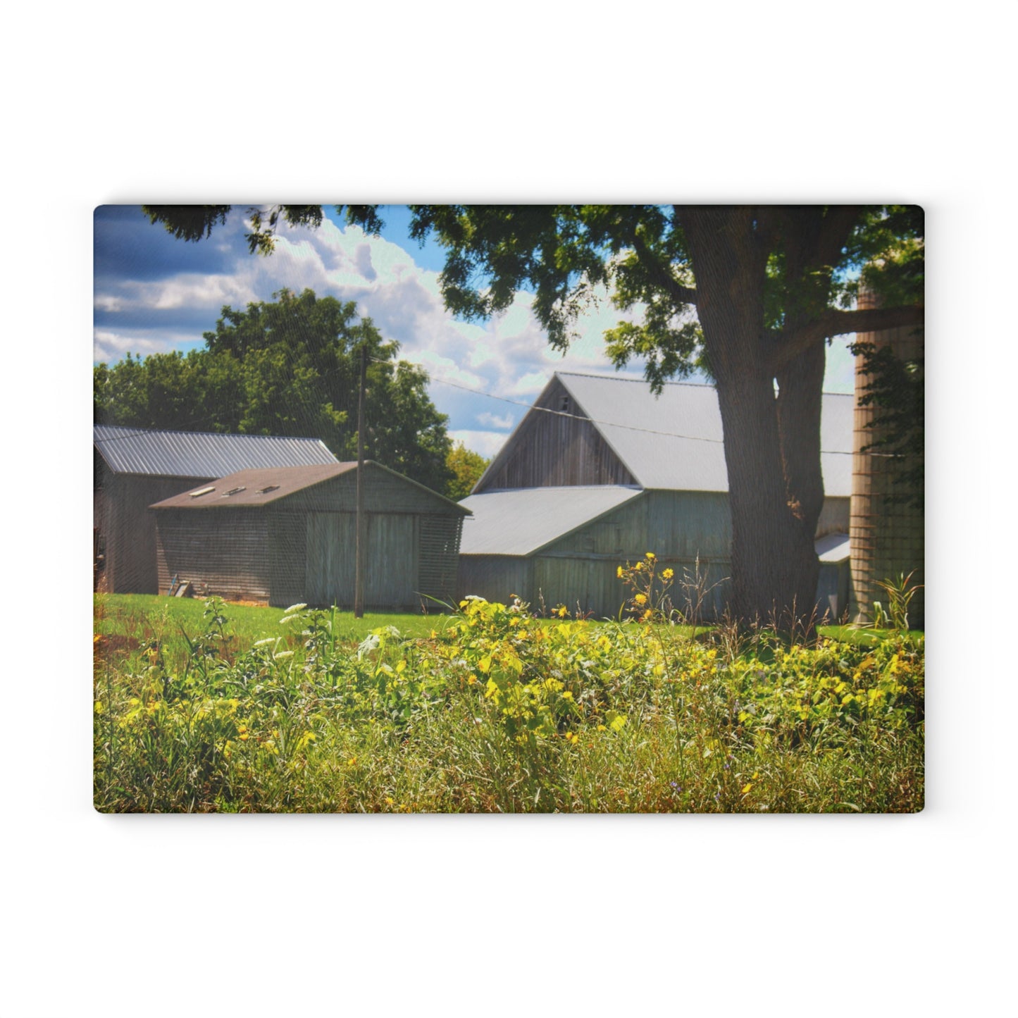 U R There Photography Hough Road Greys Rustic Farmhouse Tempered-Glass Cutting Board