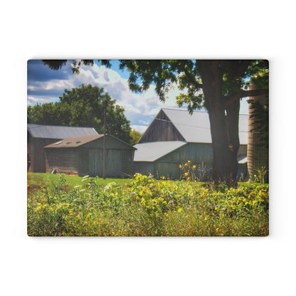 U R There Photography Hough Road Greys Rustic Farmhouse Tempered-Glass Cutting Board