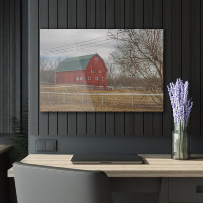 U R There Photography Diehl Road Red Rustic Farmhouse Acrylic Wall Print