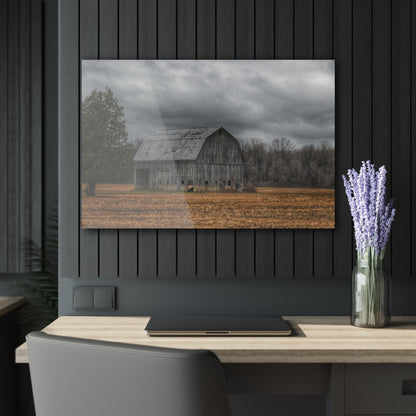 U R There Photography Grey Barn and Tree Rustic Farmhouse Acrylic Wall Print