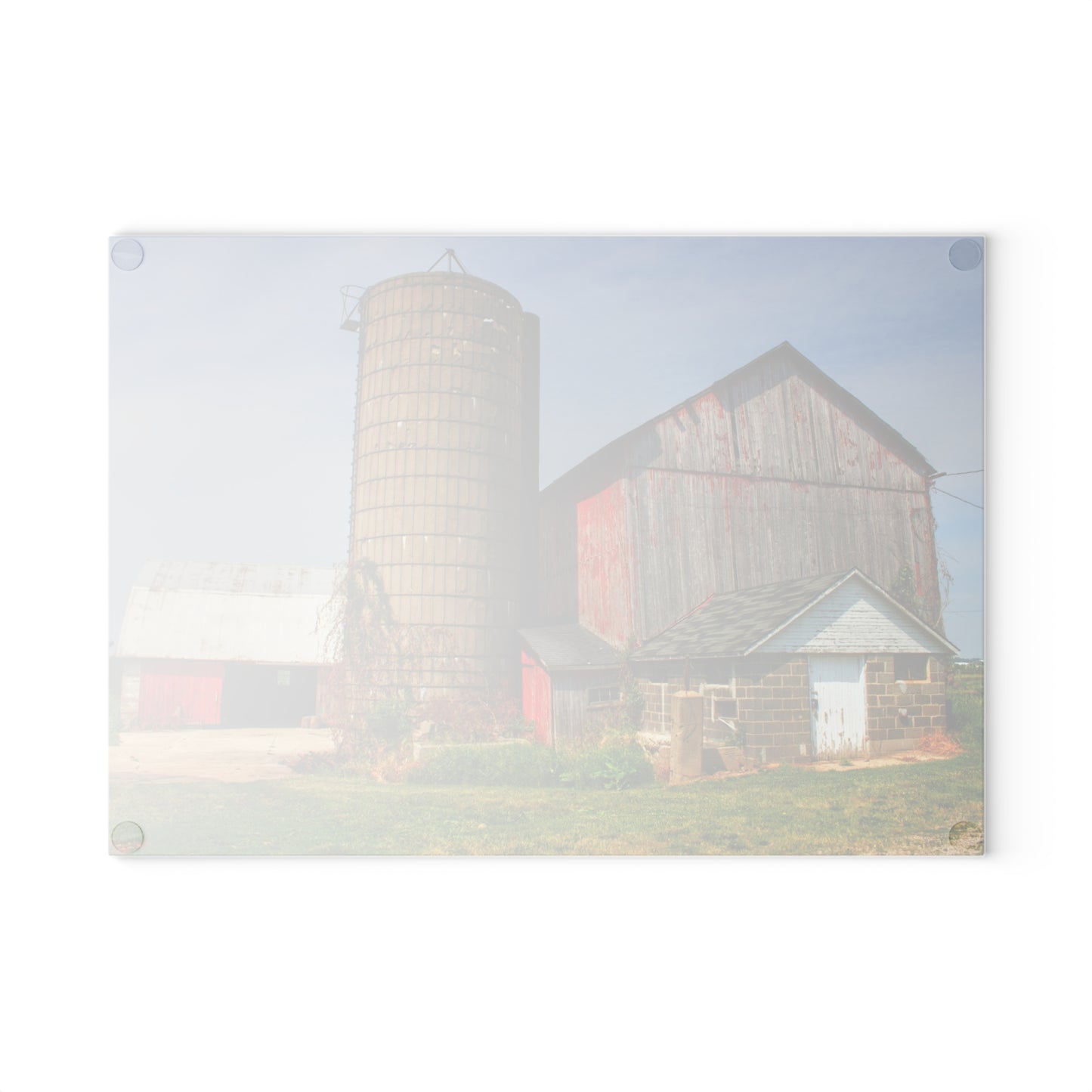 U R There Photography Marlette Red III Rustic Farmhouse Tempered-Glass Cutting Board