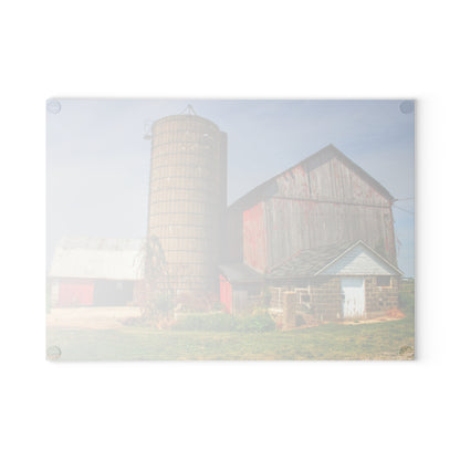 U R There Photography Marlette Red III Rustic Farmhouse Tempered-Glass Cutting Board