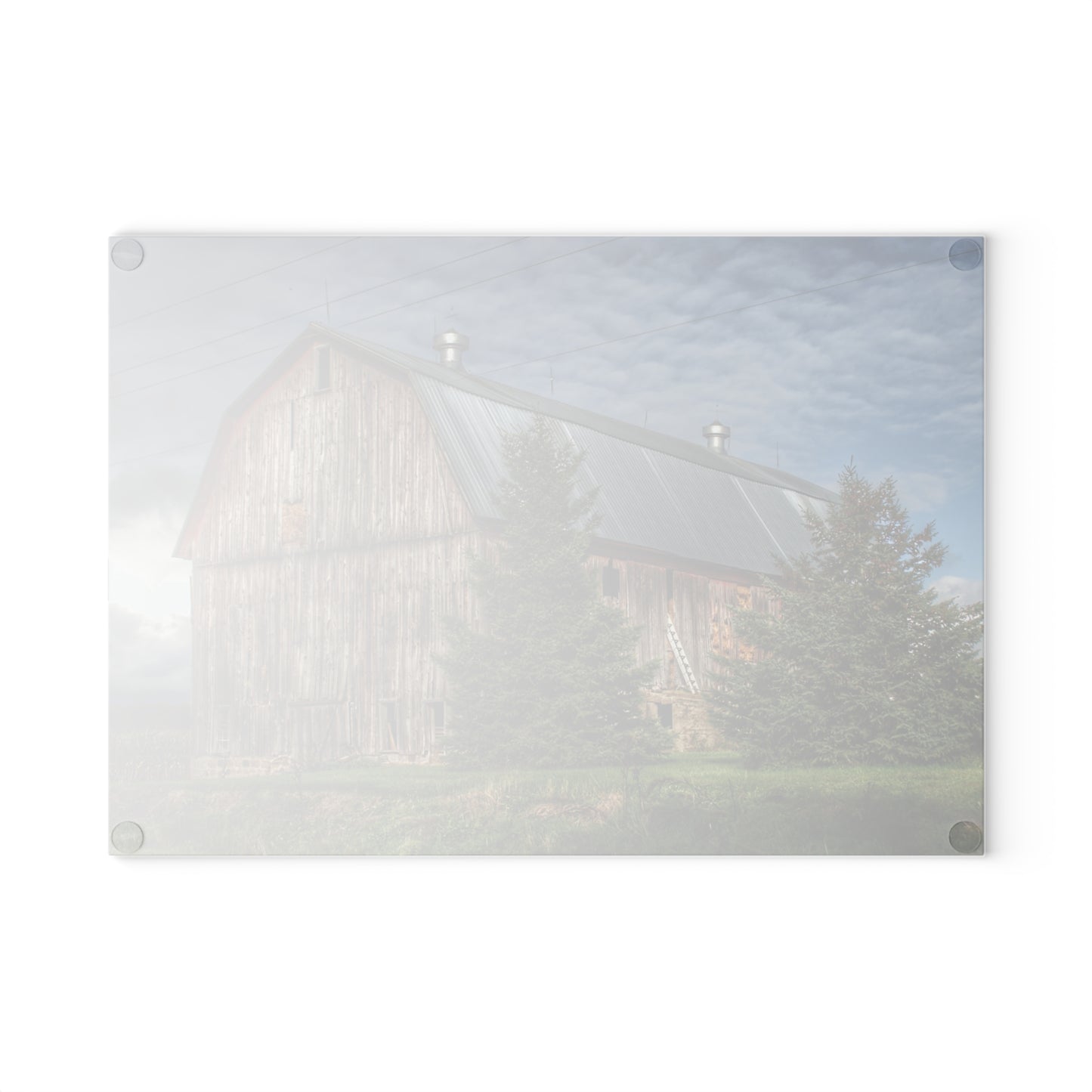 U R There Photography North Irish Red III Rustic Farmhouse Tempered-Glass Cutting Board