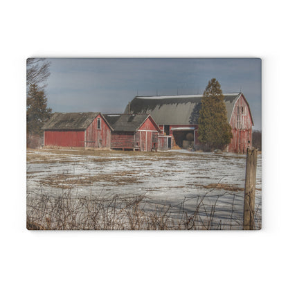 U R There Photography Wilder Road Reds Rustic Farmhouse Tempered-Glass Cutting Board