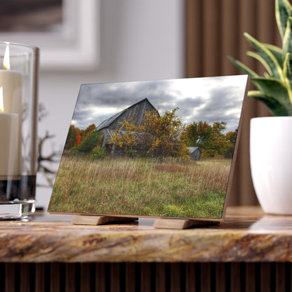 U R There Photography Church Road Grey V Rustic Farmhouse Decorative Ceramic Tile