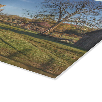 U R There Photography Bowers Road Greys I Rustic Farmhouse Tempered-Glass Cutting Board