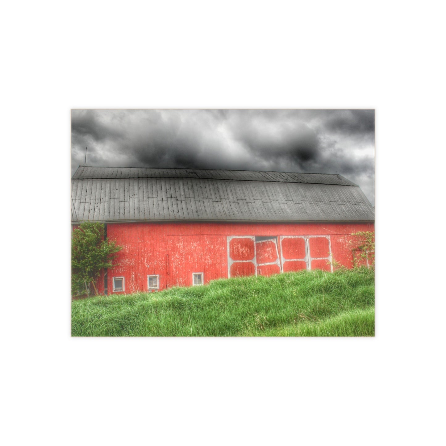 U R There Photography Stanley Road Red II Rustic Farmhouse Decorative Ceramic Tile