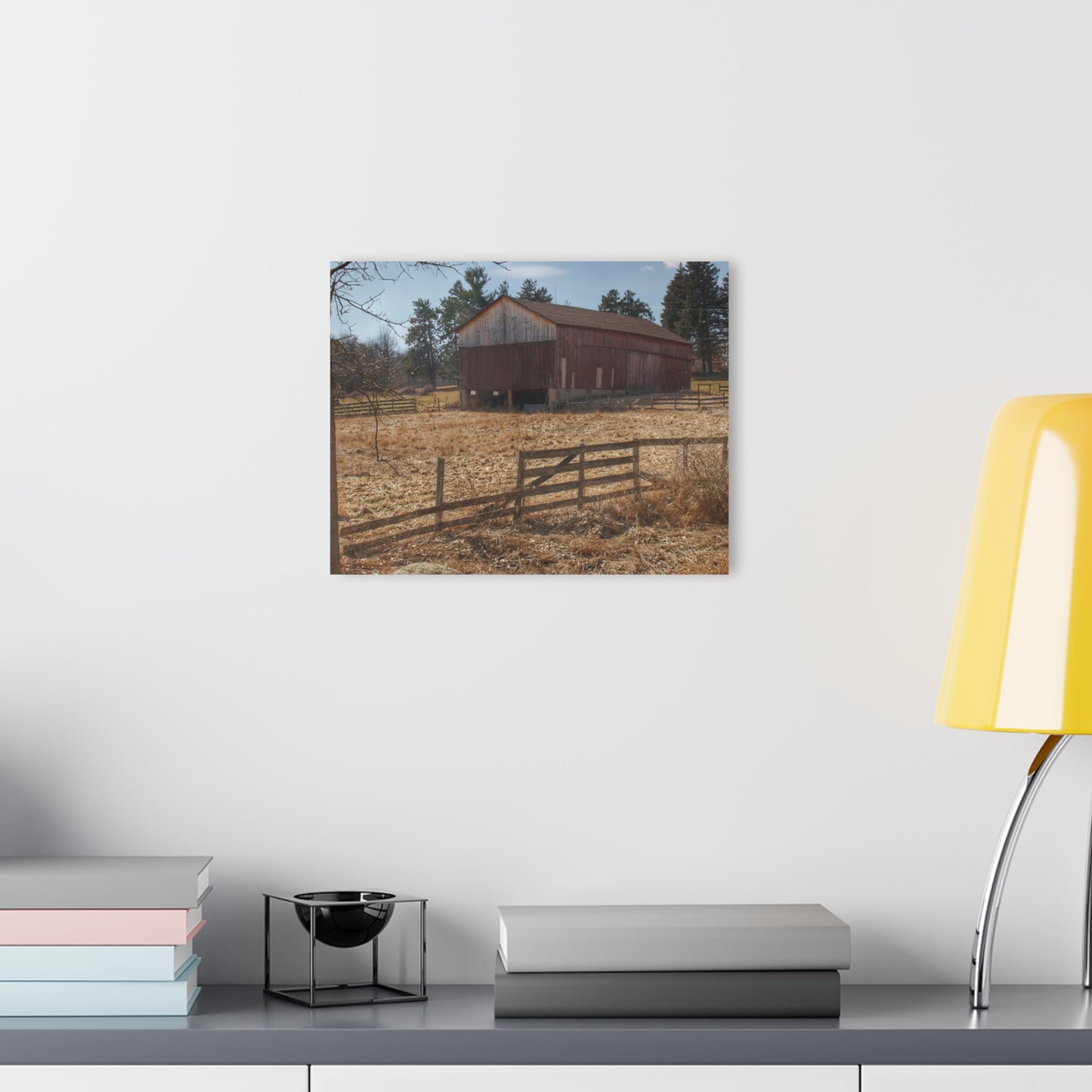 U R There Photography Hough Road Rural Red Rustic Farmhouse Acrylic Wall Print