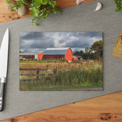 U R There Photography Beyond the Fence on Richfield Road Rustic Farmhouse Tempered-Glass Cutting Board