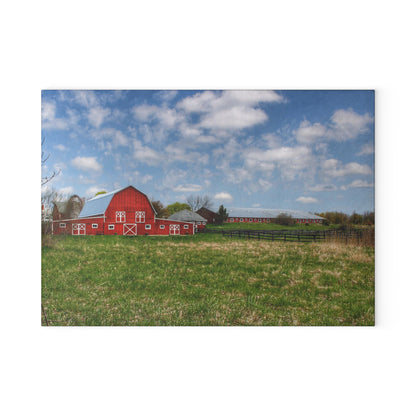 Barn Boutique Rustic Tempered-Glass Cutting Board| Delano Road Reds