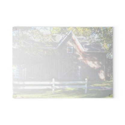 U R There Photography Hunters Creek Quilted II Rustic Farmhouse Tempered-Glass Cutting Board