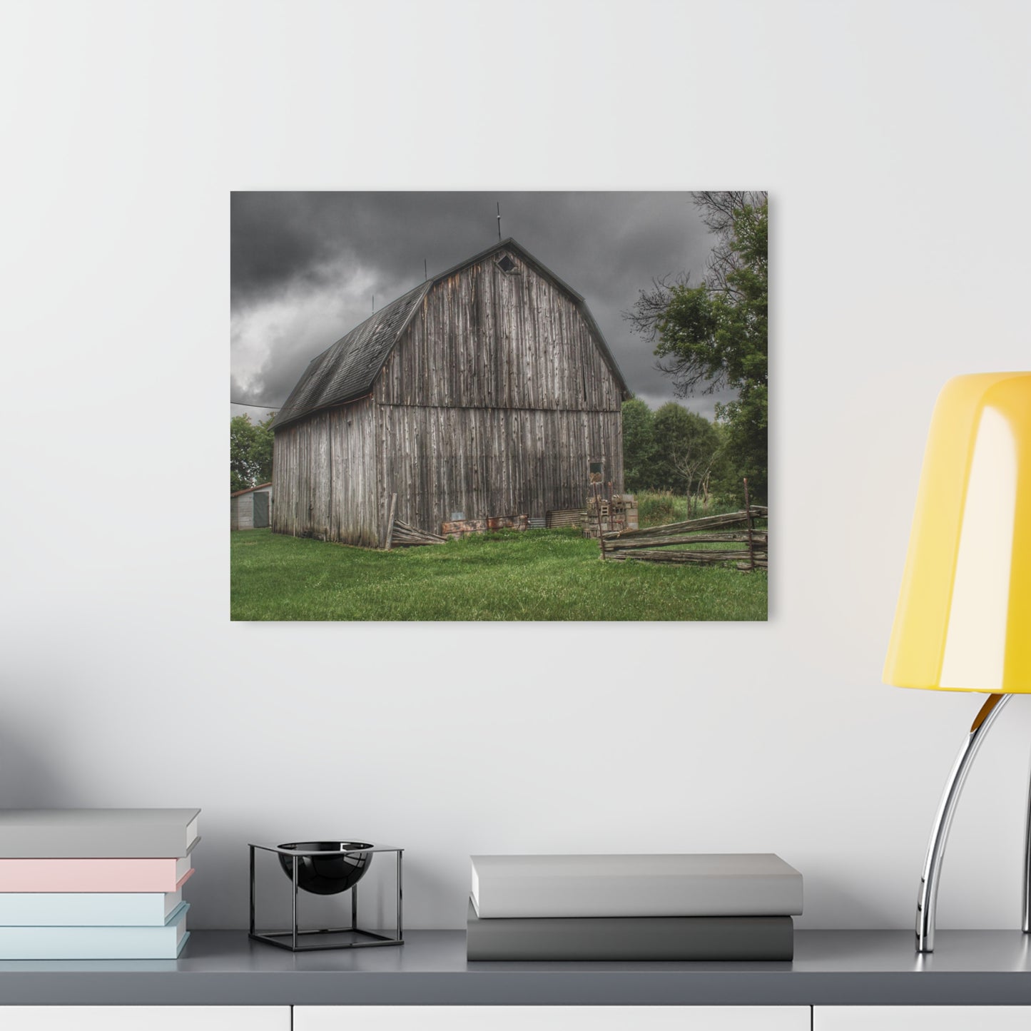 U R There Photography Attica Grey Rustic Farmhouse Acrylic Wall Print