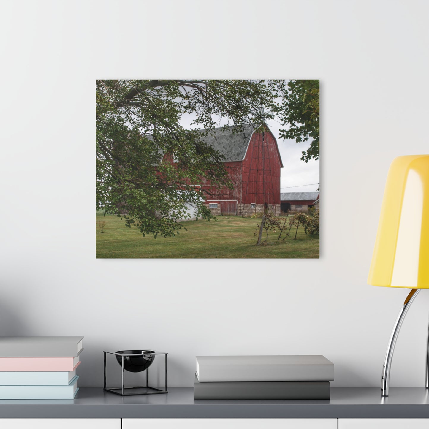 U R There Photography Weaver Road Red I Rustic Farmhouse Acrylic Wall Print