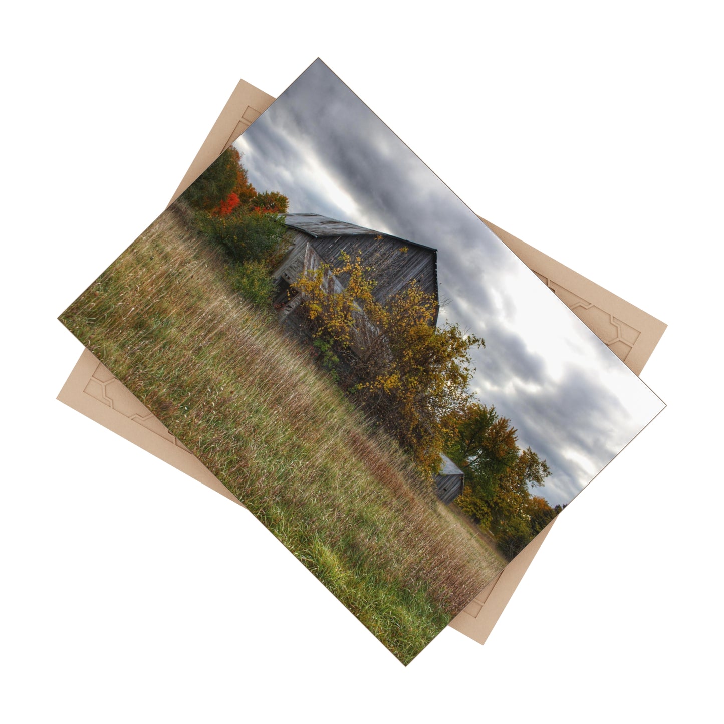 U R There Photography Church Road Grey V Rustic Farmhouse Decorative Ceramic Tile