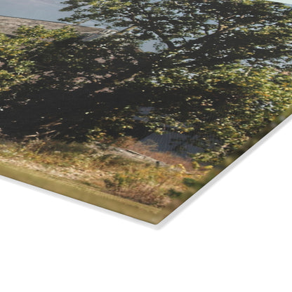 U R There Photography Barnes Road Grey Rustic Farmhouse Tempered-Glass Cutting Board