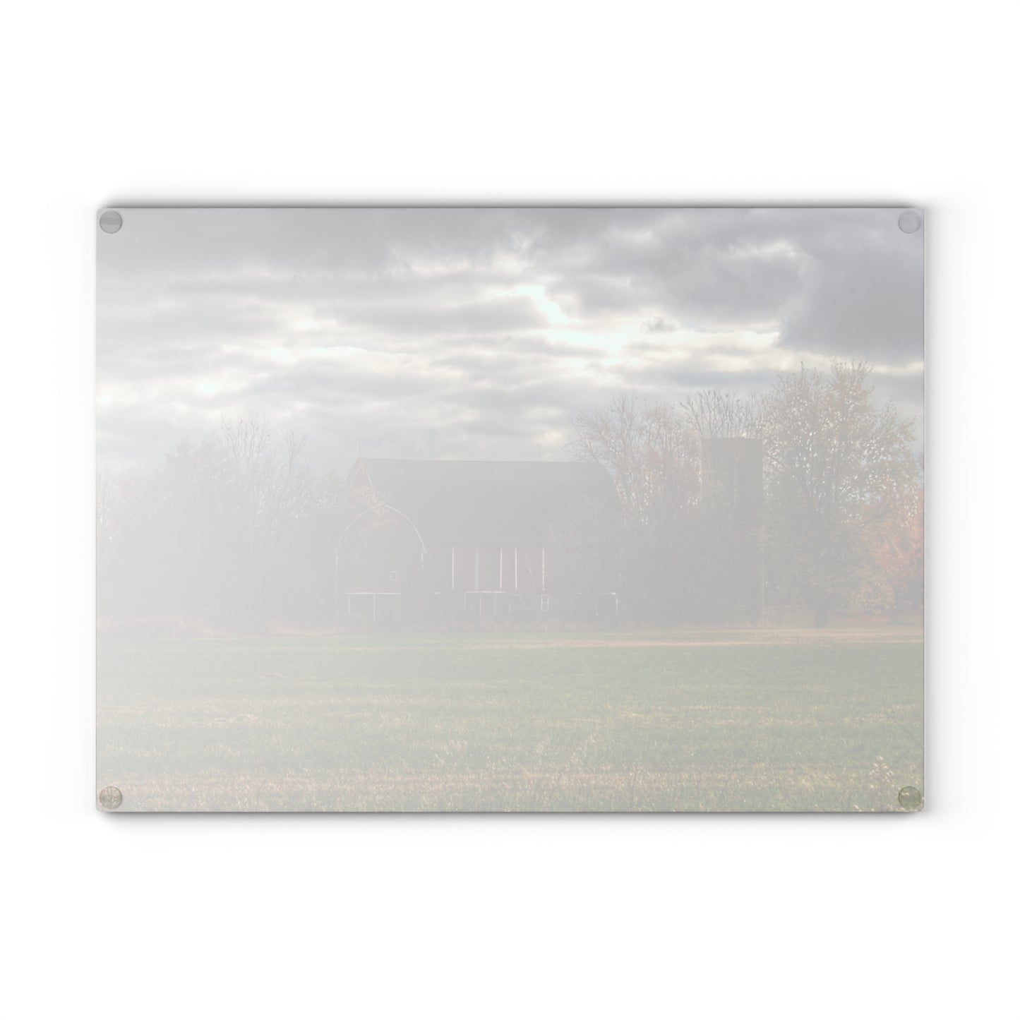 U R There Photography Booth Road Hidden Red I Rustic Farmhouse Tempered-Glass Cutting Board