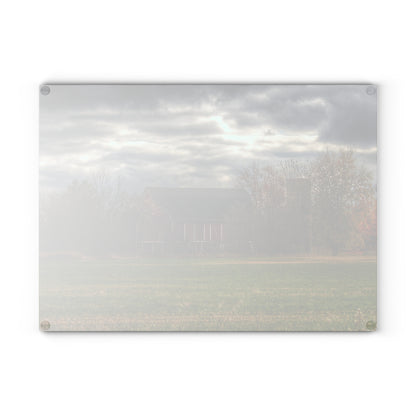 U R There Photography Booth Road Hidden Red I Rustic Farmhouse Tempered-Glass Cutting Board