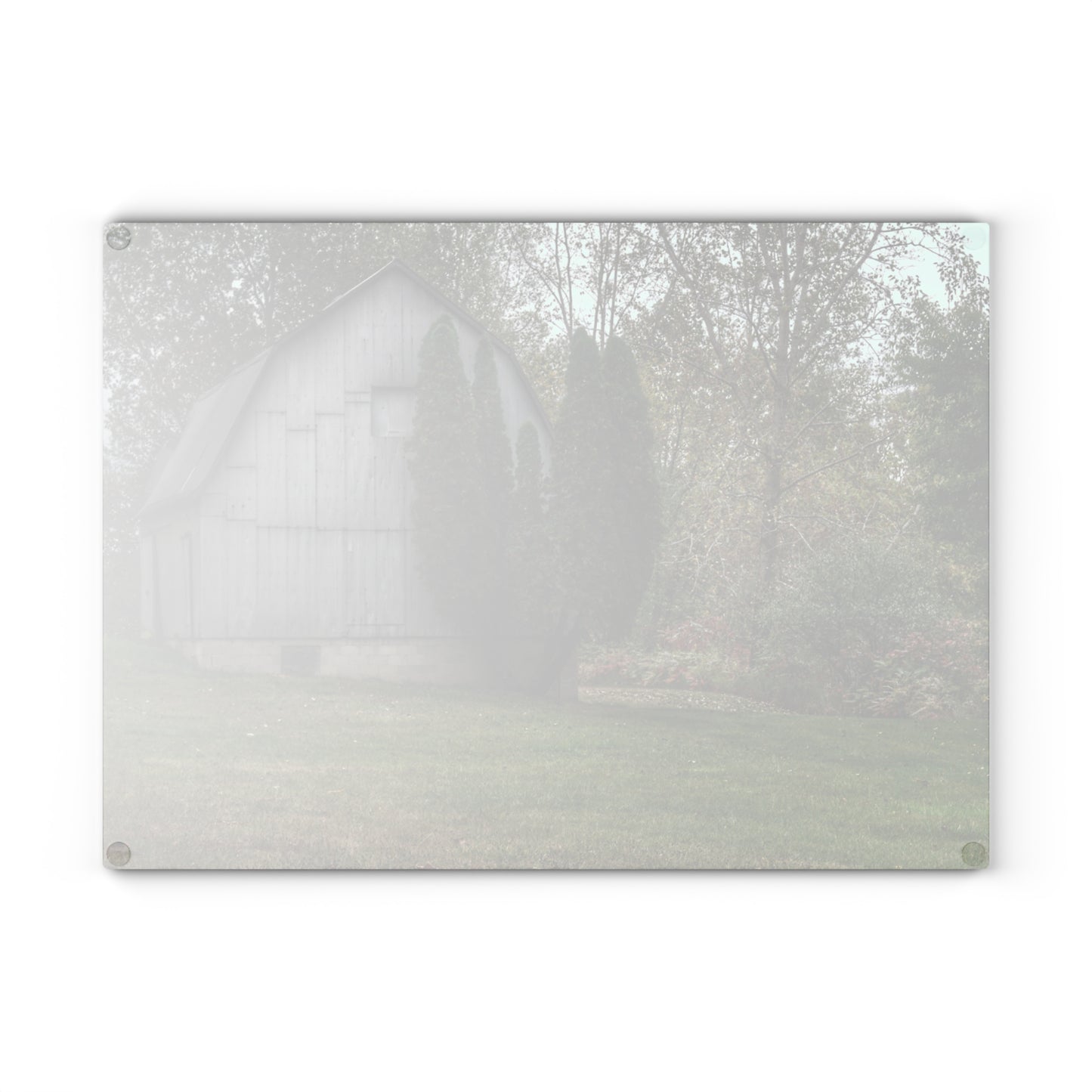 U R There Photography Milliman Road Grey Rustic Farmhouse Tempered-Glass Cutting Board