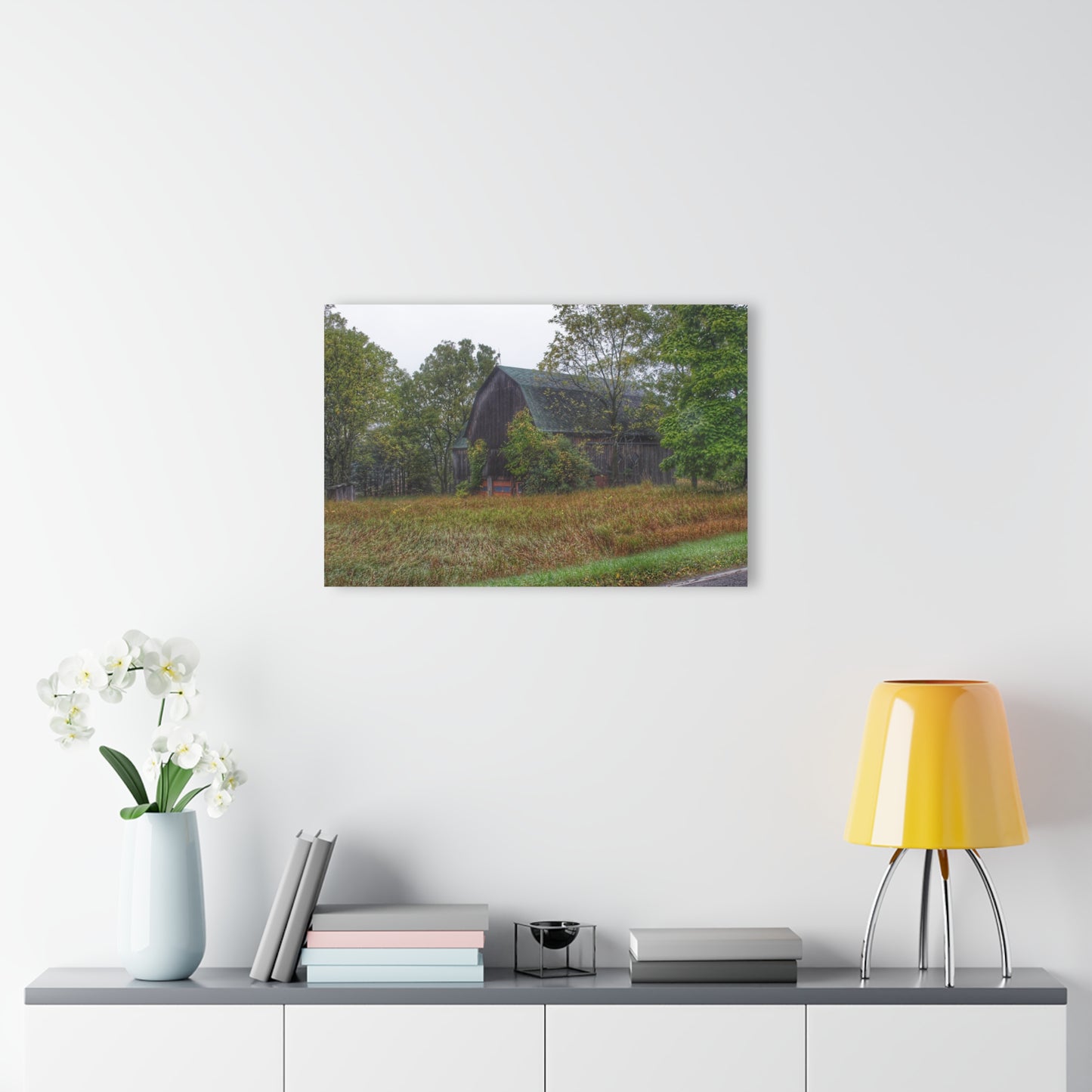 U R There Photography Metamora Road Grey Rustic Farmhouse Acrylic Wall Print
