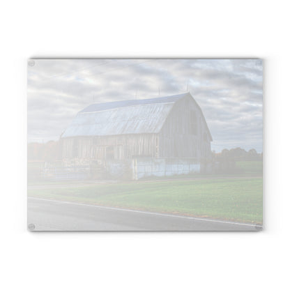 U R There Photography Marlette Road Haybarn Rustic Farmhouse Tempered-Glass Cutting Board