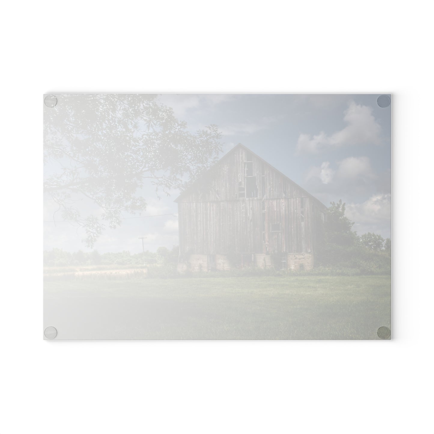 U R There Photography Bohms Road Grey I Rustic Farmhouse Tempered-Glass Cutting Board